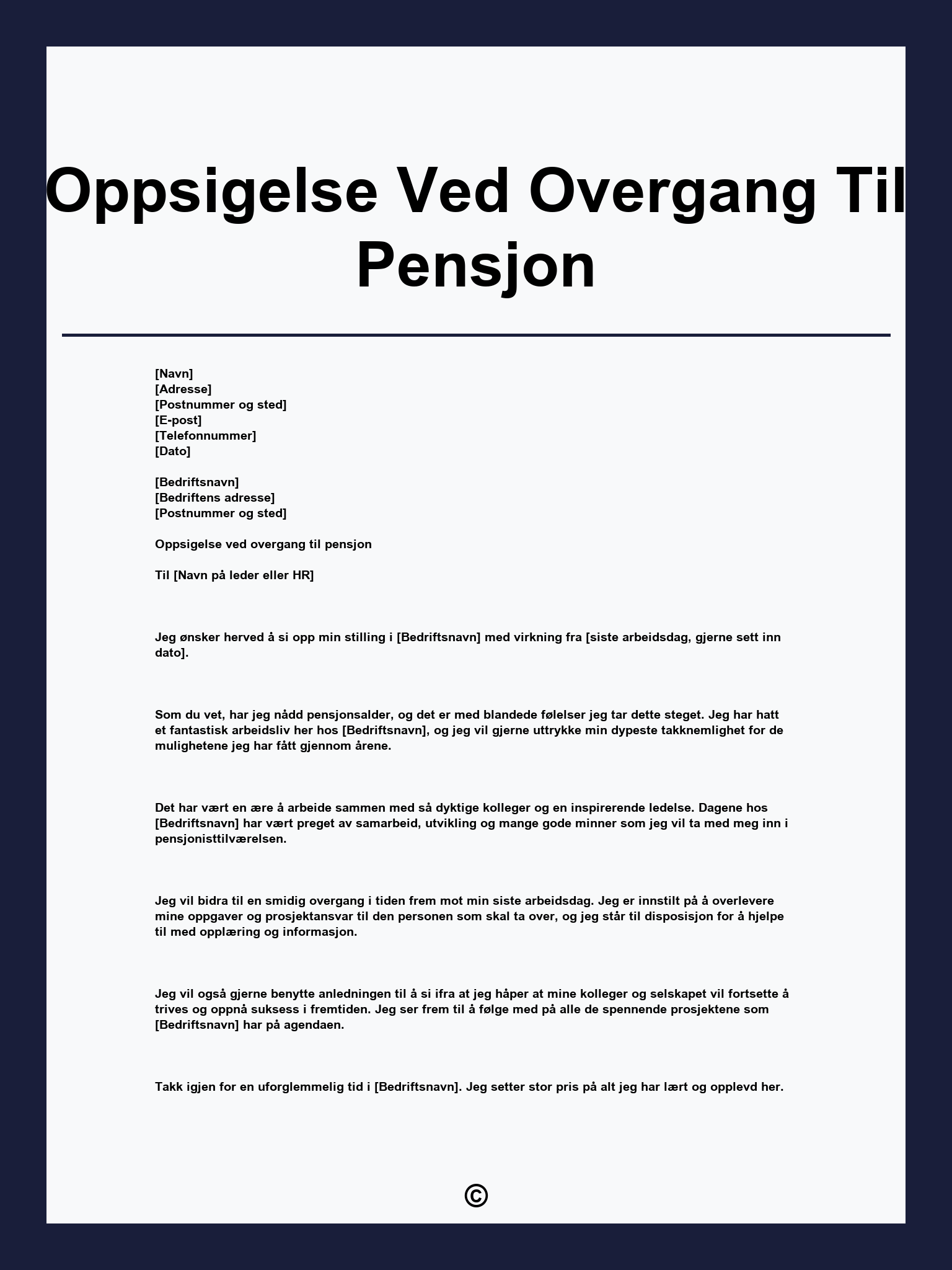Oppsigelse Ved Overgang Til Pensjon